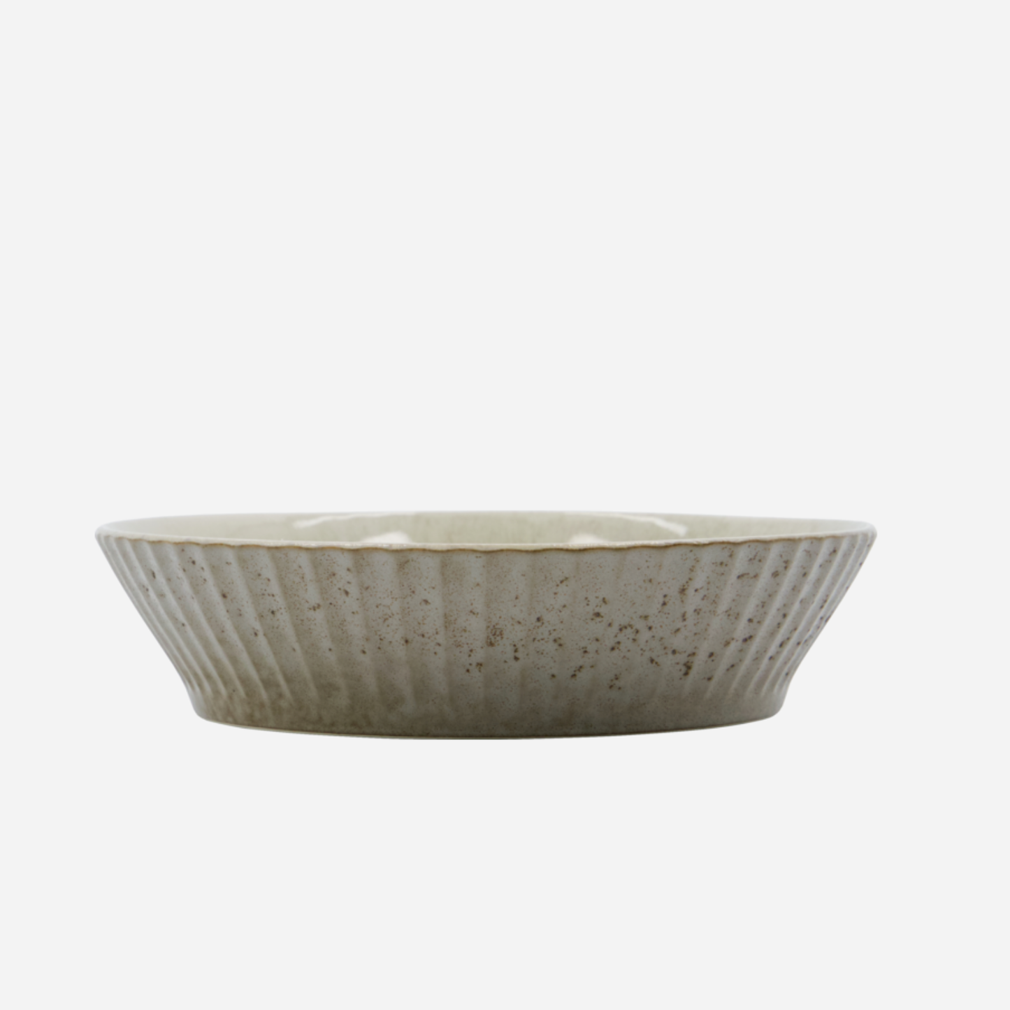 Pleat Shallow Bowl, Grey/Brown