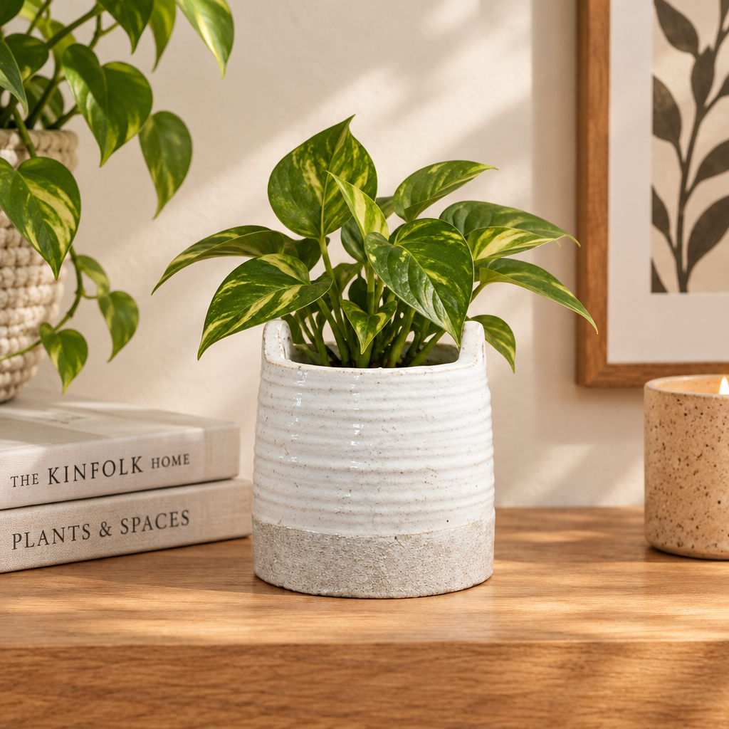 Medium Two-Tone Planter with Handles