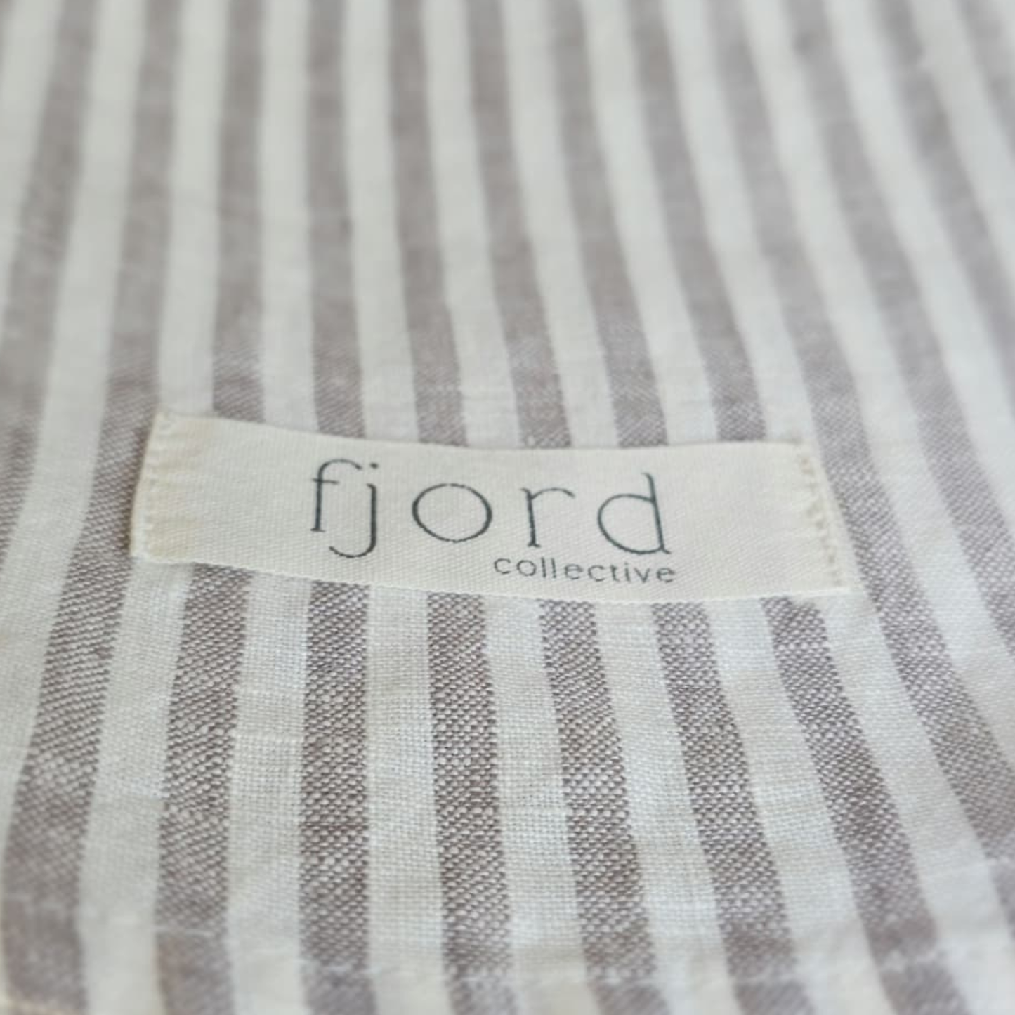 Smoke Classic Stripe Linen Teatowel