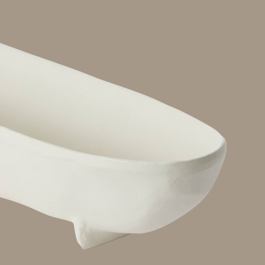 Rosana Large Metal Bowl on Feet - Cream