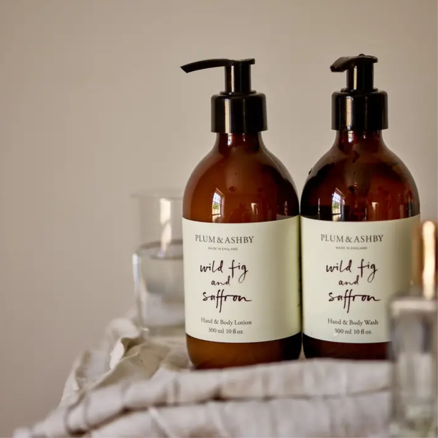 P&A Wild Fig & Saffron Hand Soap and Lotion Set, 300ml