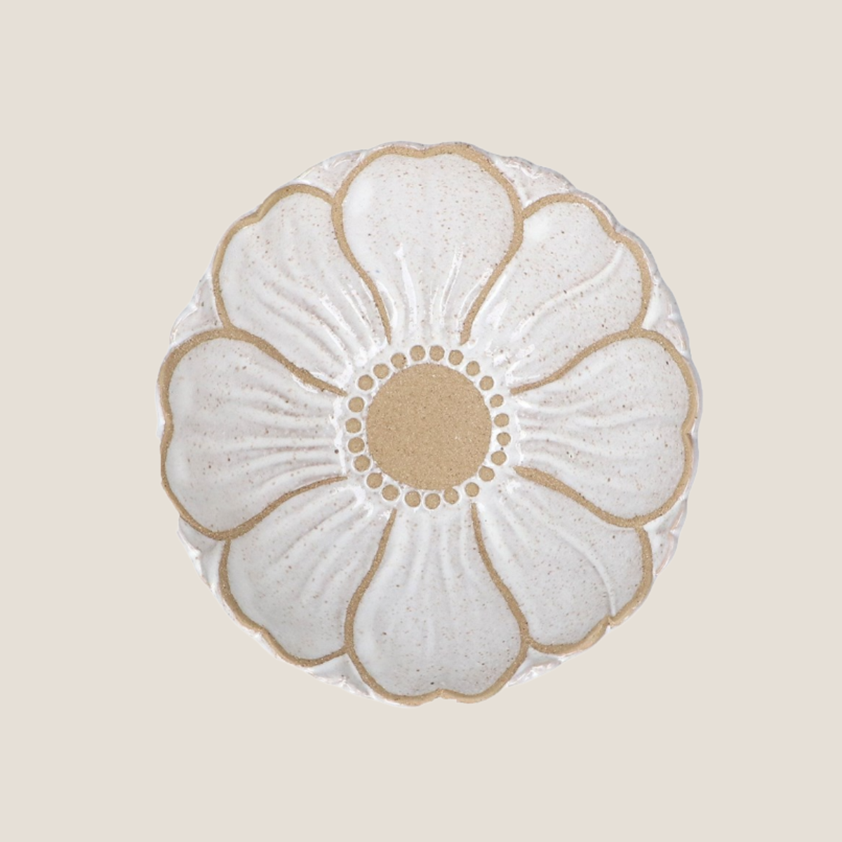 Stoneware Flower Bowl 12.5cm - White
