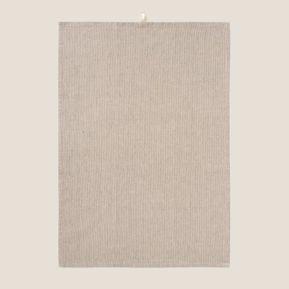 Woven Cotton Tea Towel - Natural/Black Pinstripe
