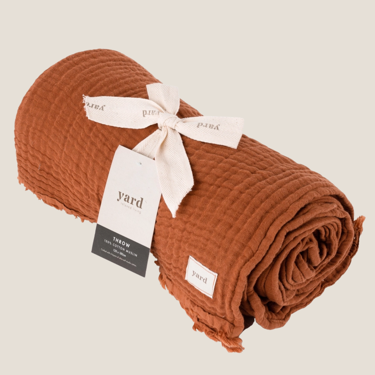 Lark Muslin Cotton Large Throw in Pecan