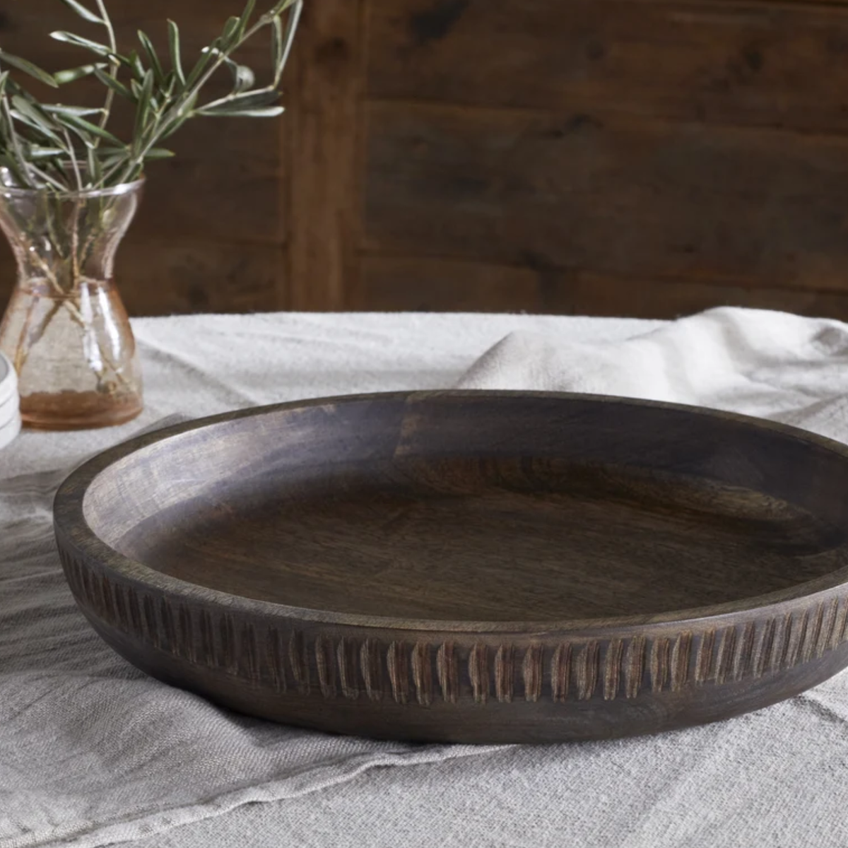 Eisha Brown Shallow Serving Bowl