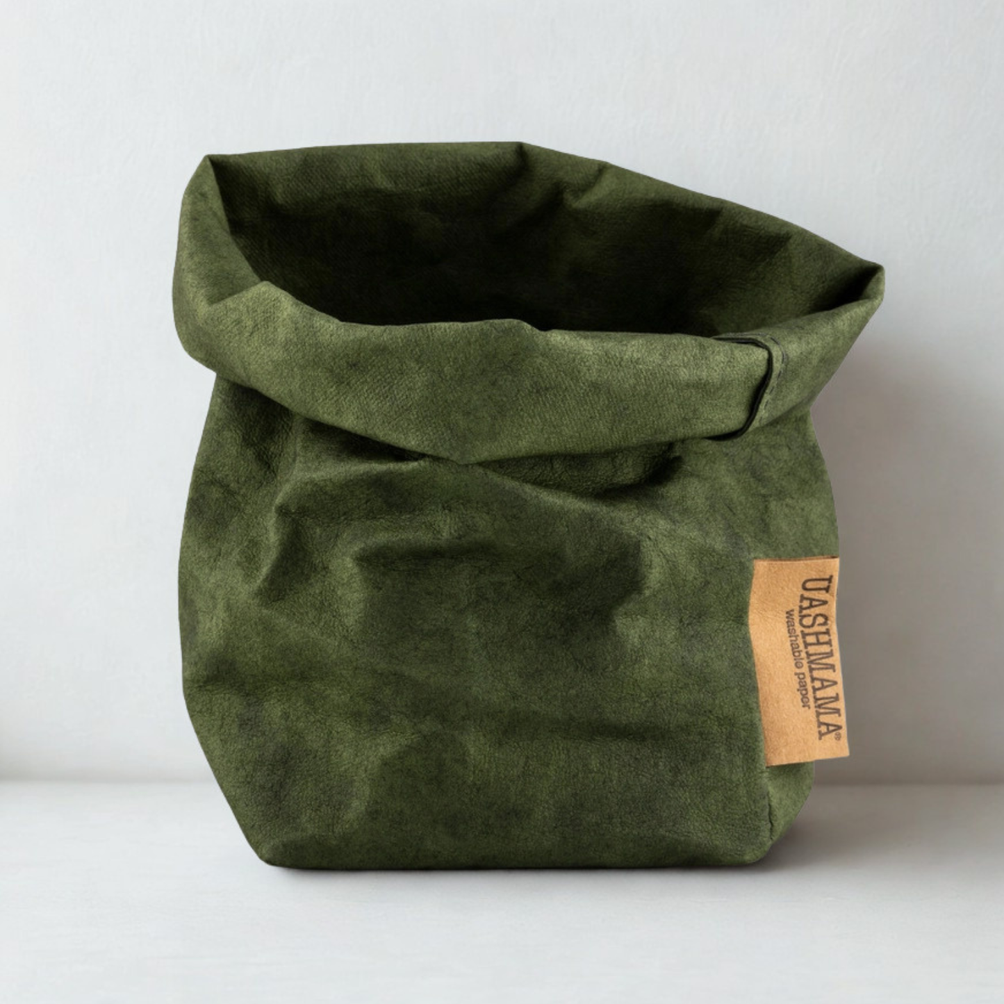 UASHMAMA Small Washable Paper Bag, Forest Green