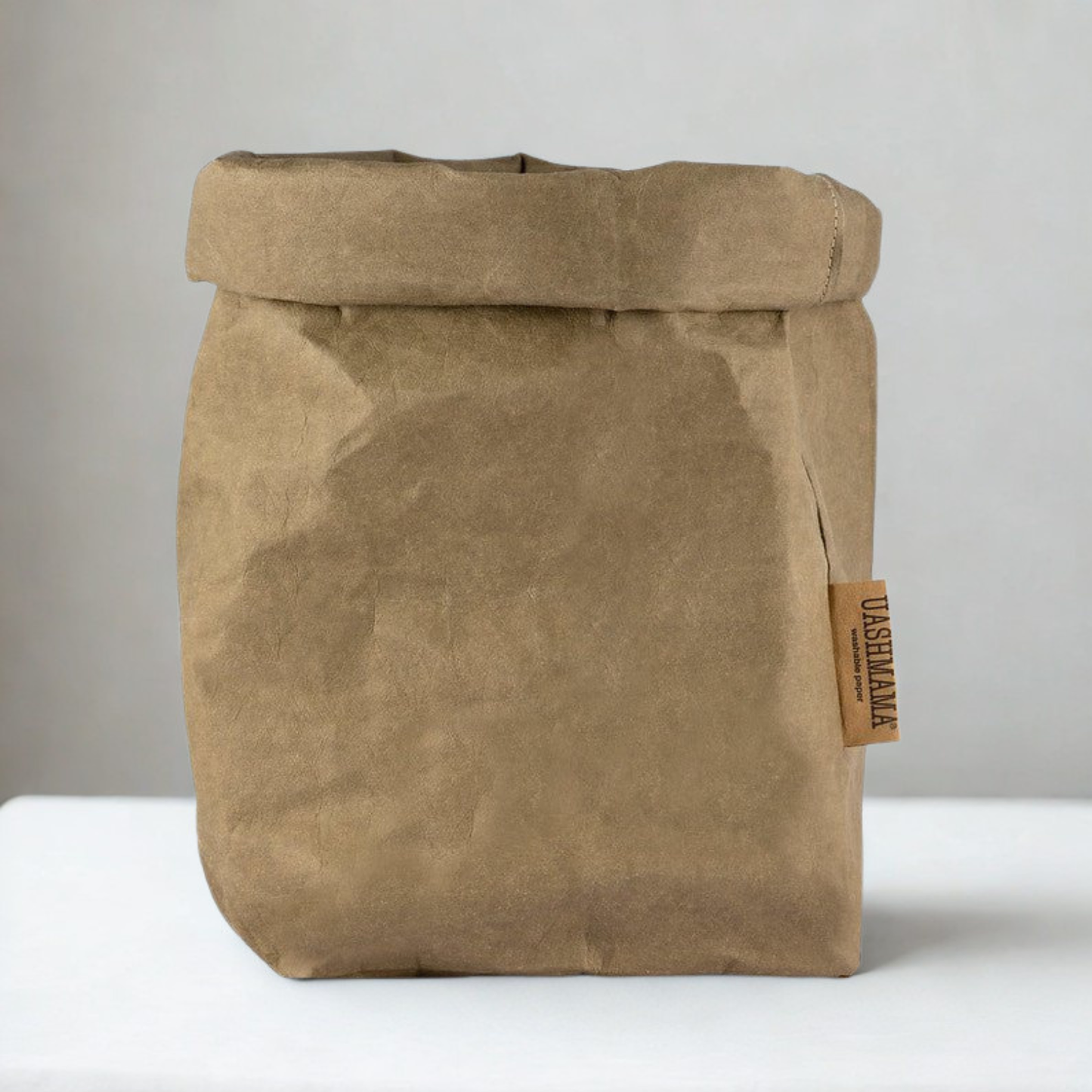 UASHMAMA Large Washable Paper Bag, Olive Green