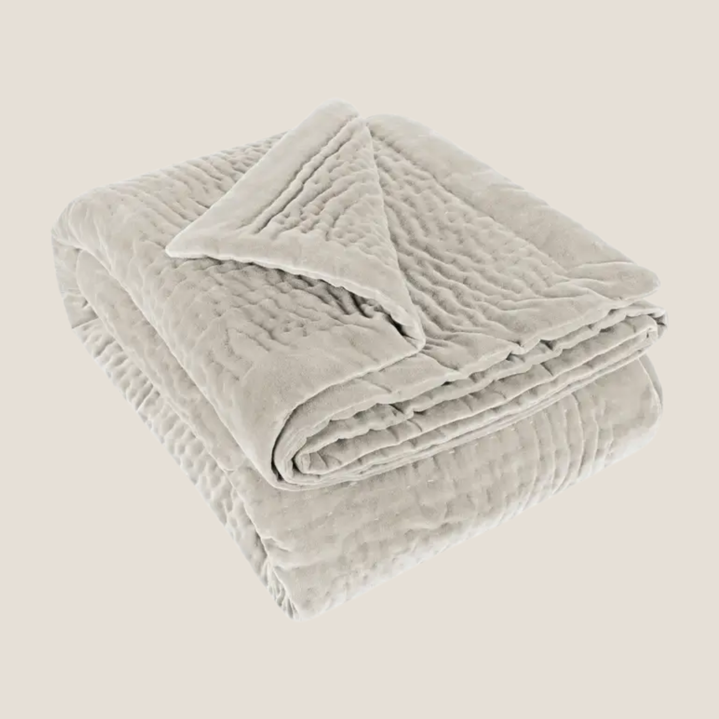 Haze Velvet Quilted Throw in Quartz