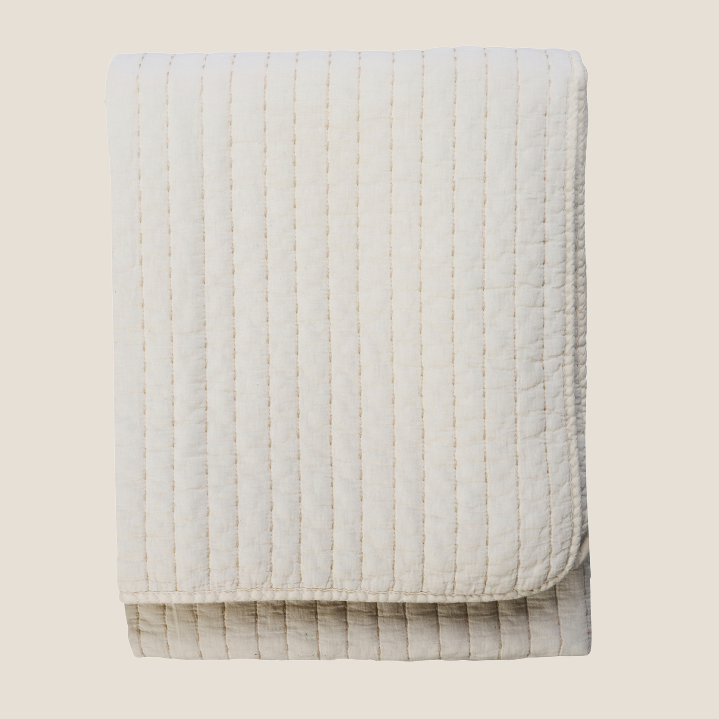 Cloud Quilted Cotton Throw in Neutral
