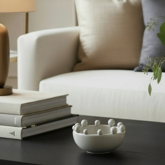 Cream Trinket Bobble Bowl
