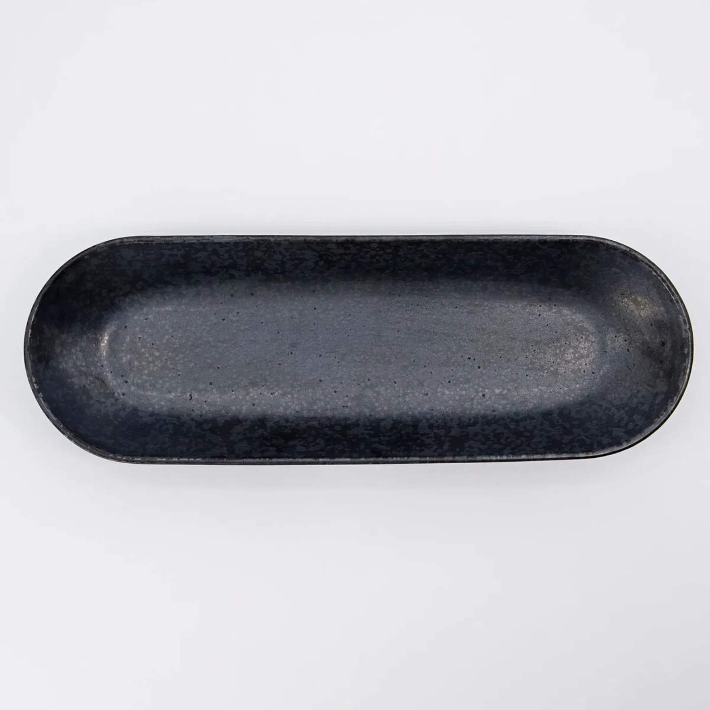 Pion Small Oblong Serving Dish, Black/Brown