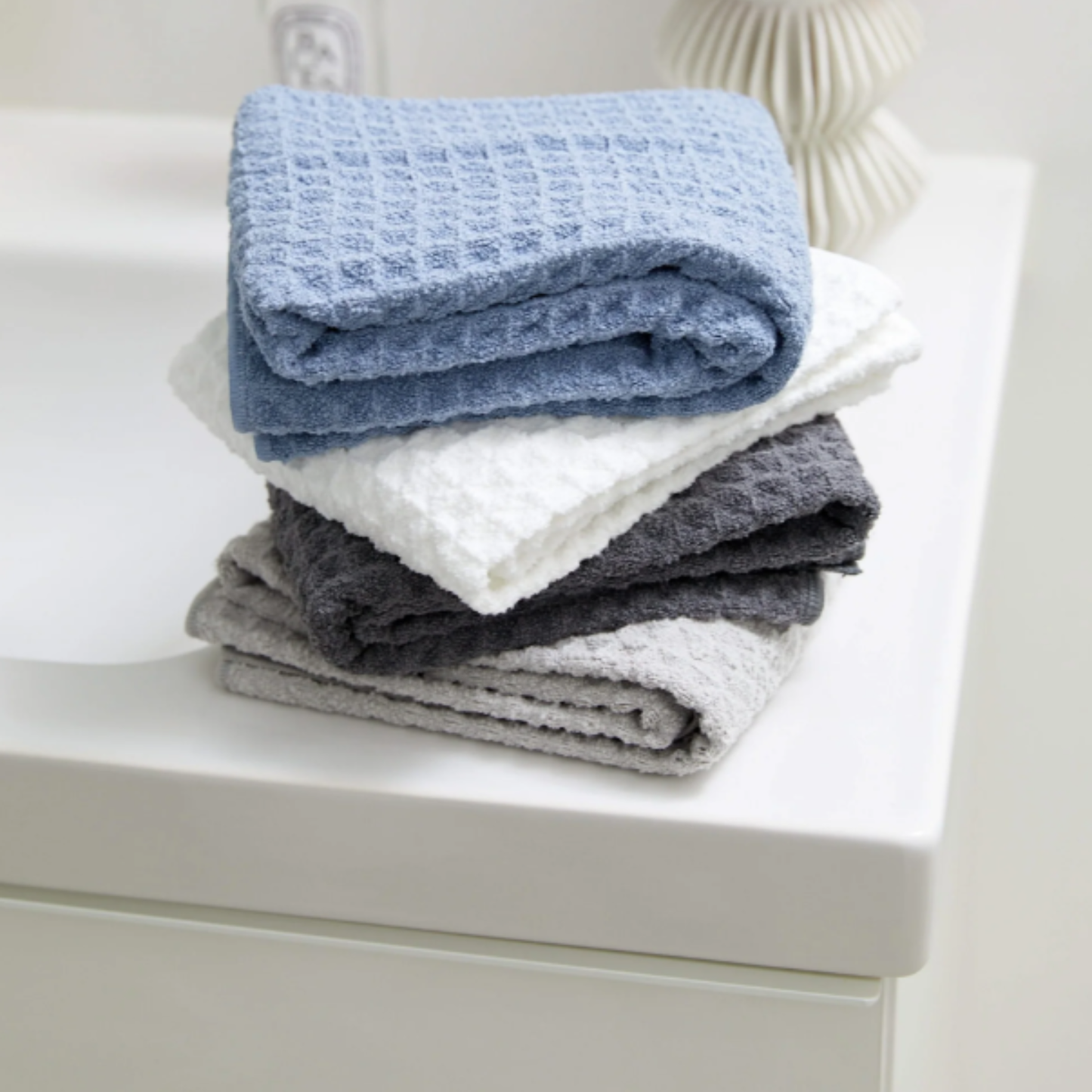 Geometry Cloud Waffle Hand Towel