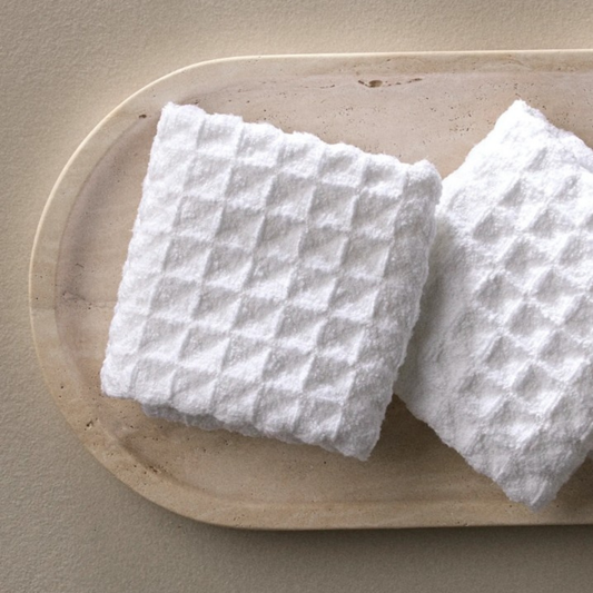 Geometry Cloud Waffle Wash Cloths, 3pk
