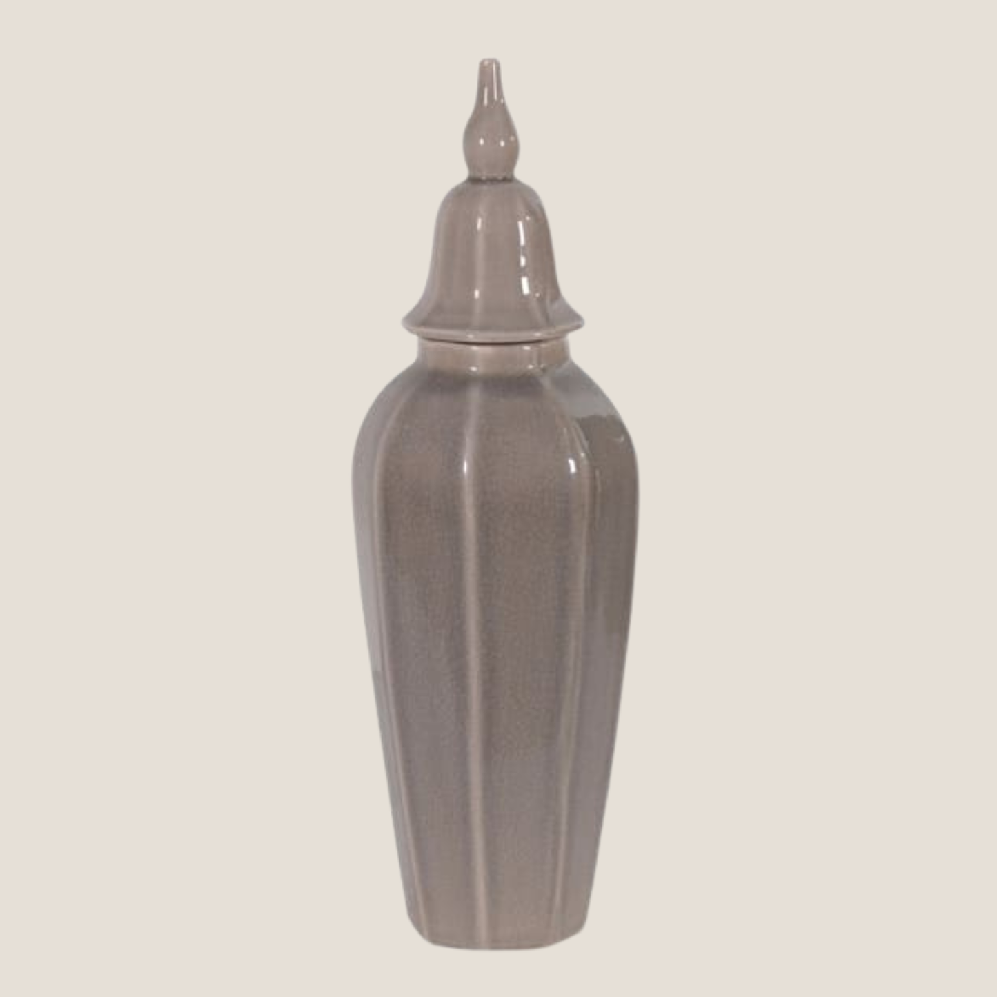 Small Grey Lidded Urn