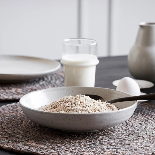 Pion Shallow Bowl, Grey/White