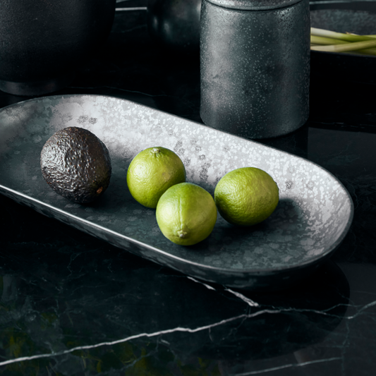 Pion Oblong Serving Dish, Black/Brown