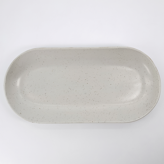 Pion Oblong Serving Dish, Grey/White