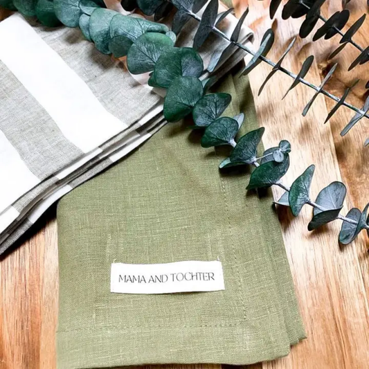 Linen Tea Towel in Olive