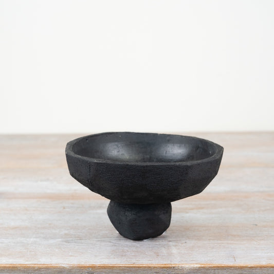 Black Cement Bowl Pot, 17.5cm