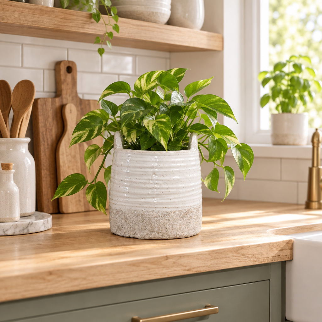 Large Two-Tone Planter with Handles