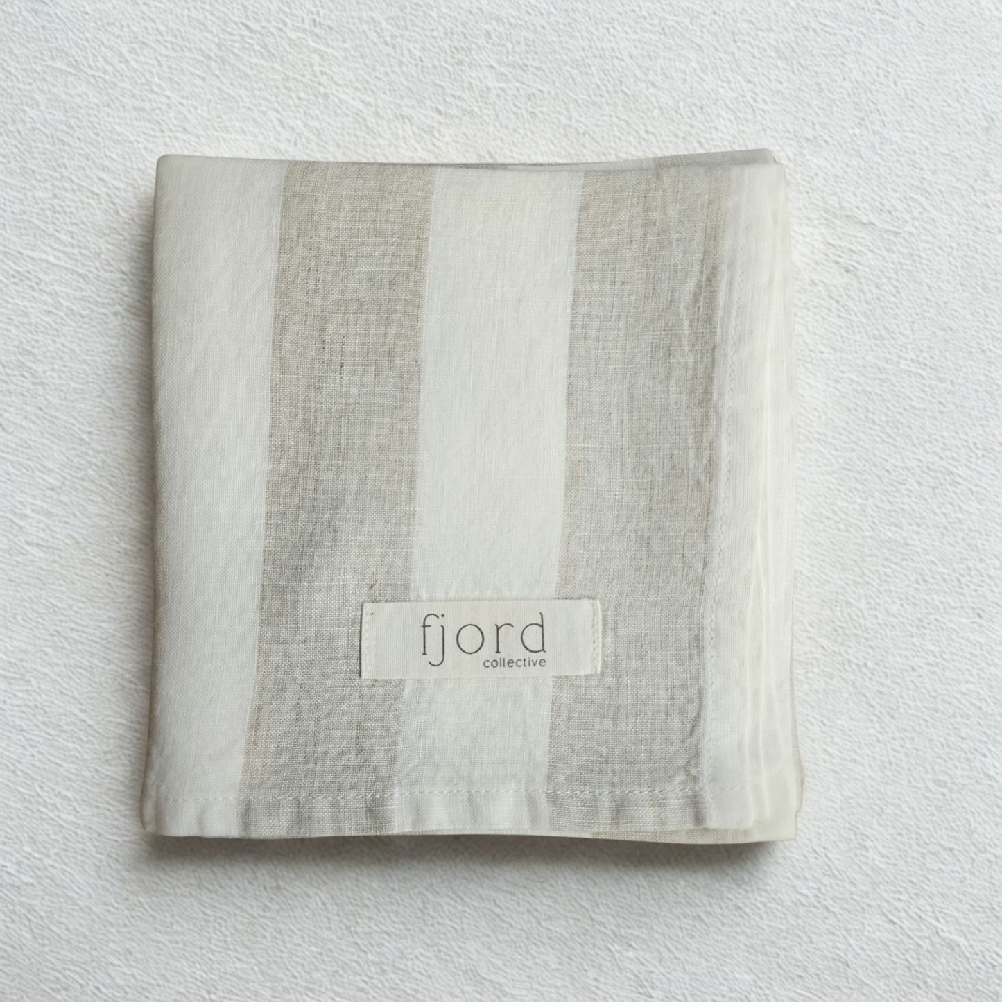 Sand Heritage Stripe Linen Teatowel