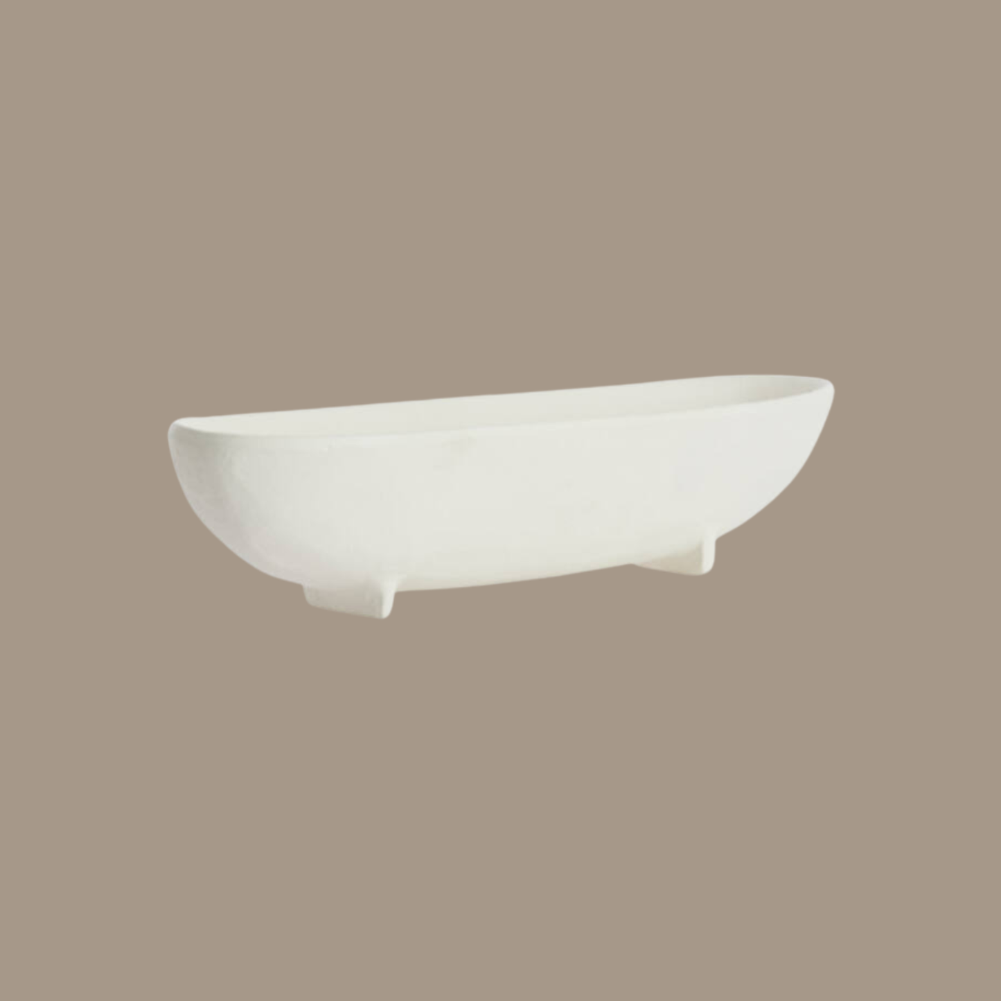 Rosana Large Metal Bowl on Feet - Cream
