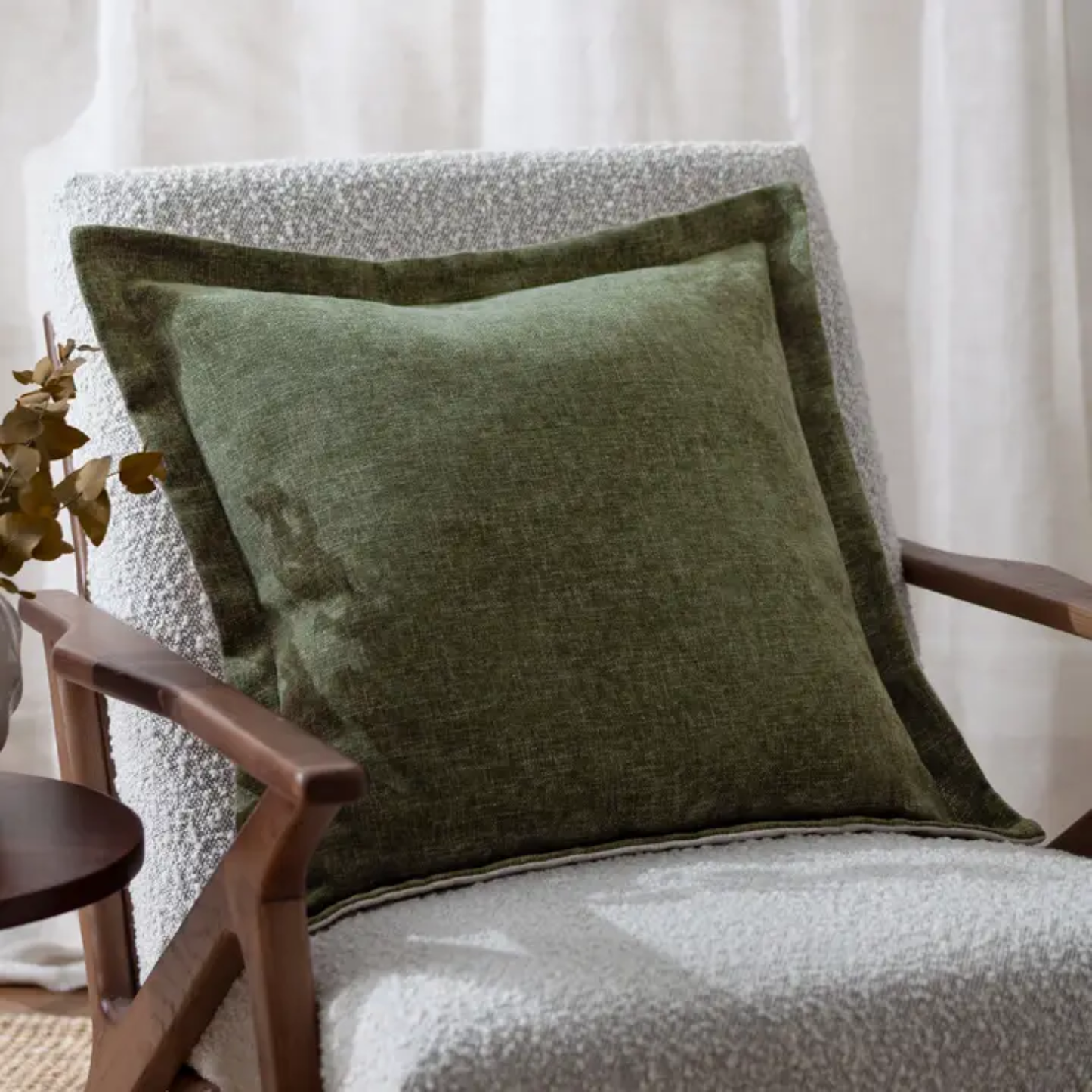 Dune Chenille Cushion Cover in Moss