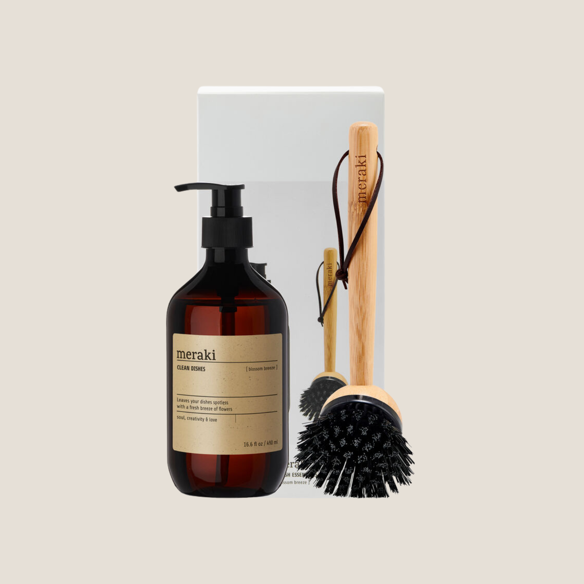 Meraki Gift Box, Blossom Breeze Dish Wash & Natural Brush