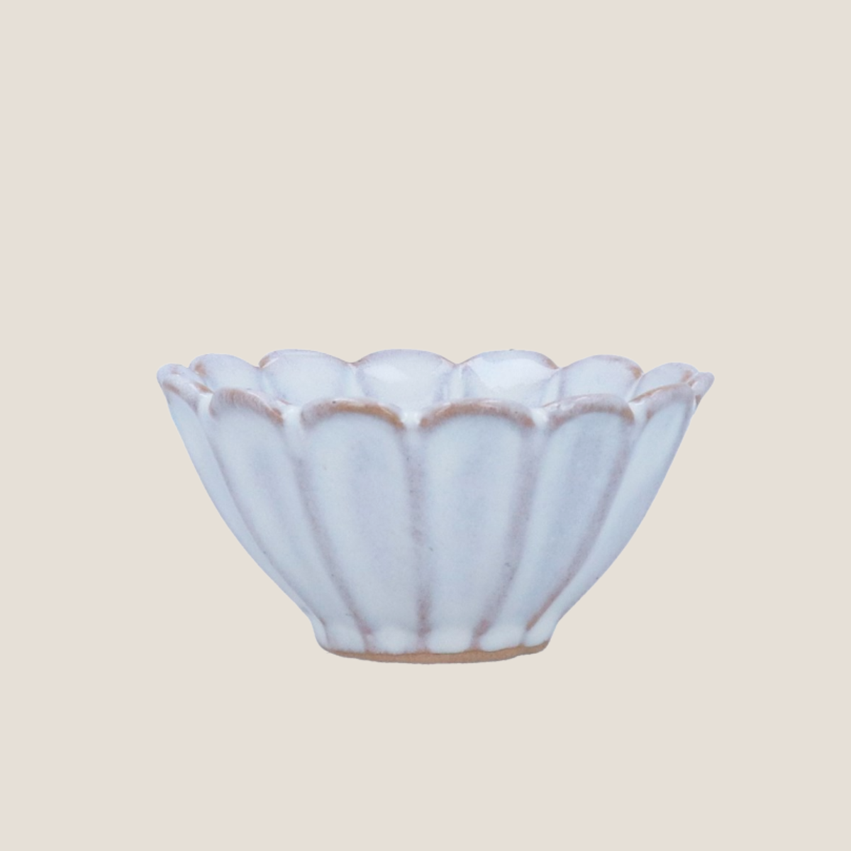 Fluted Stoneware Bowl - White