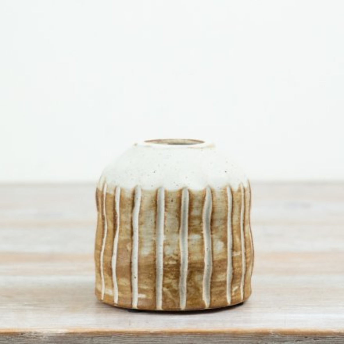 Natural Ribbed Vase - Small
