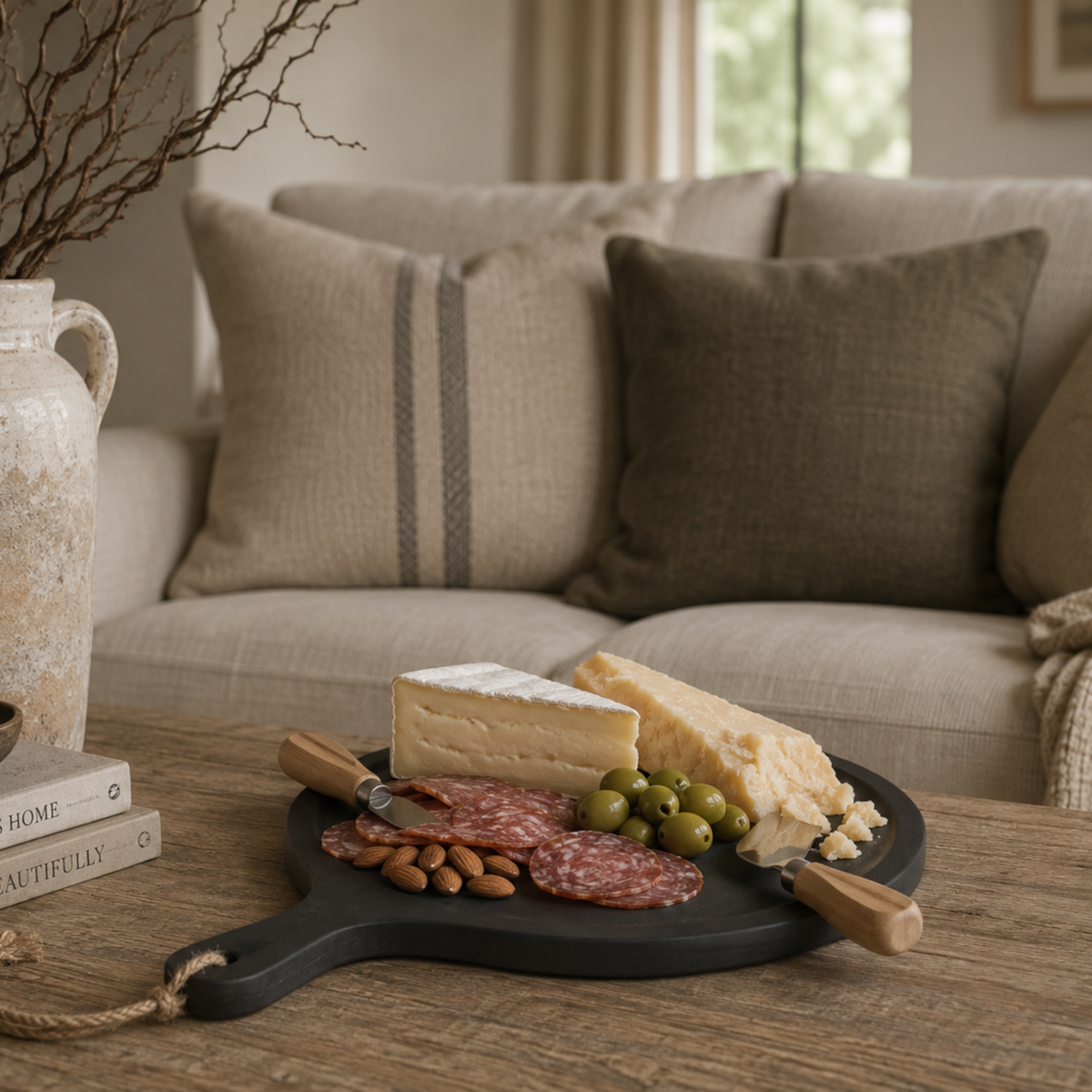 Black Serving Board with Handle