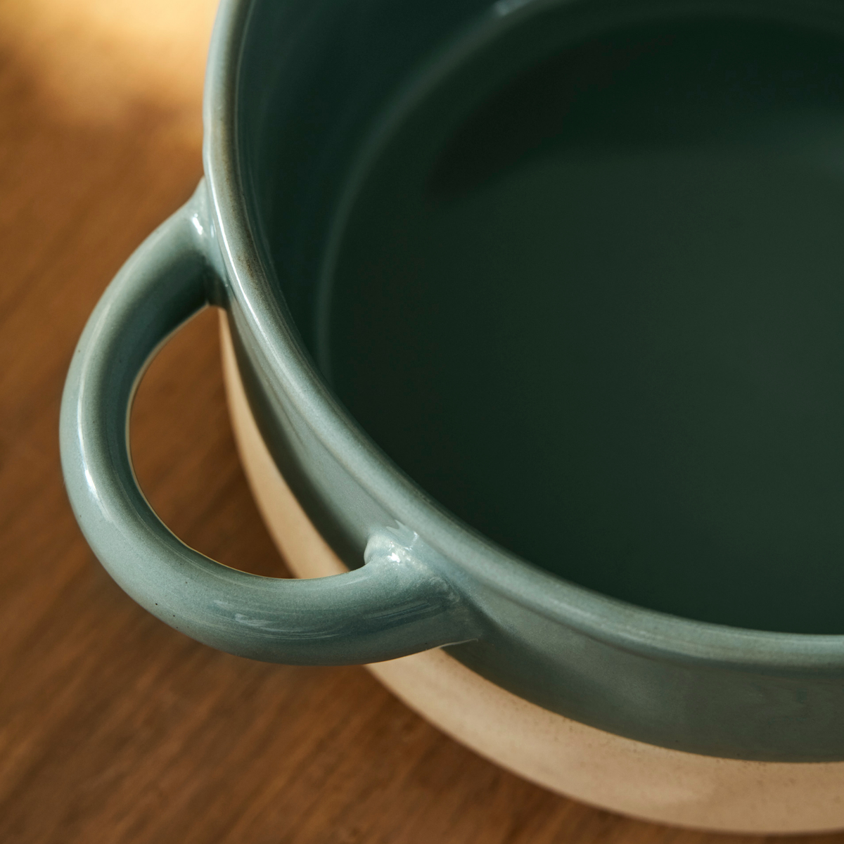 Bladon Half Glazed Bowl - Stoneware/Rosemary