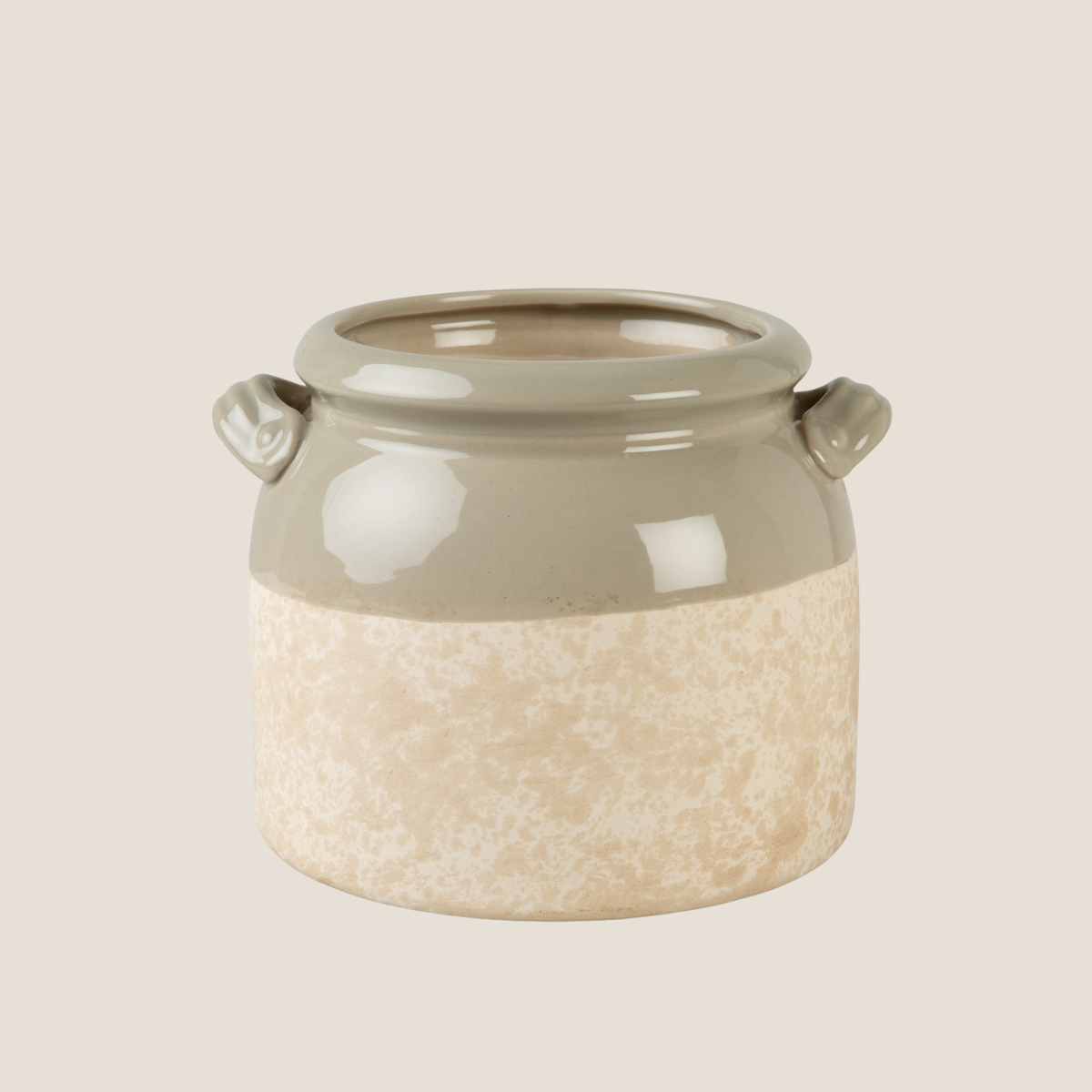 Stratford Pot With Handles - Stoneware/Flint