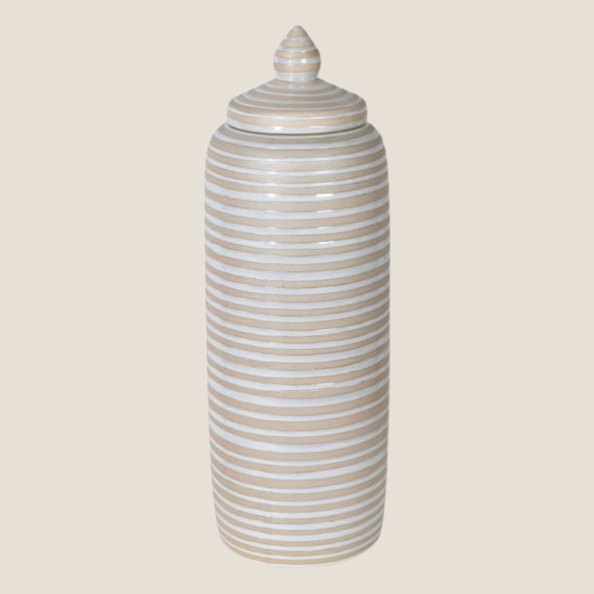 Willow Stripe Ginger Jar