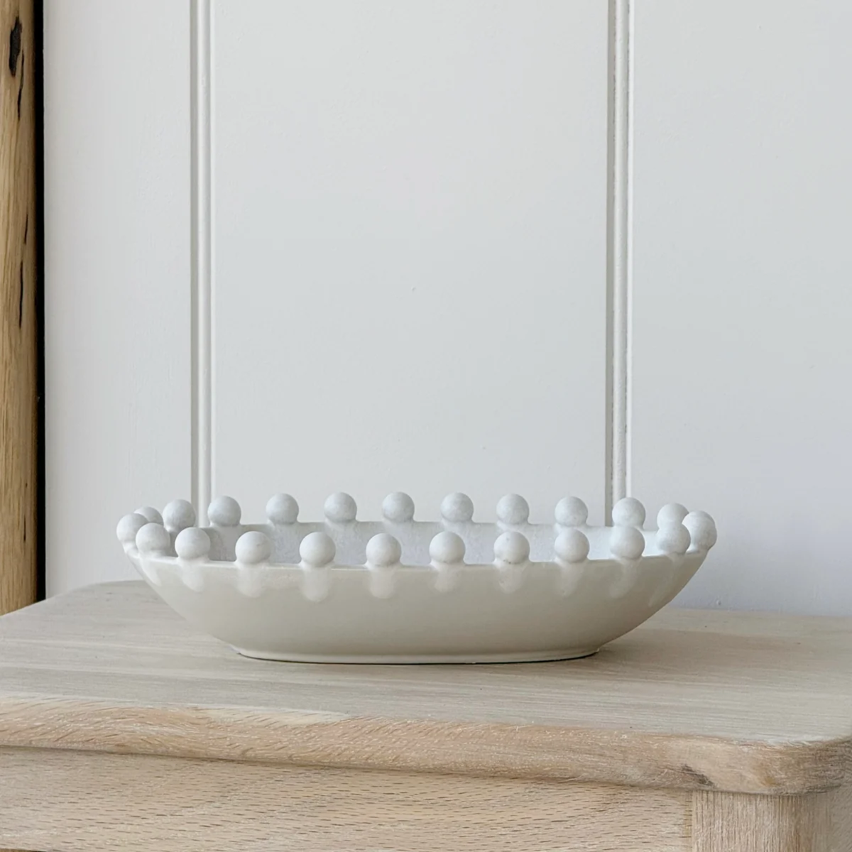 Cream Oval Bobble Bowl