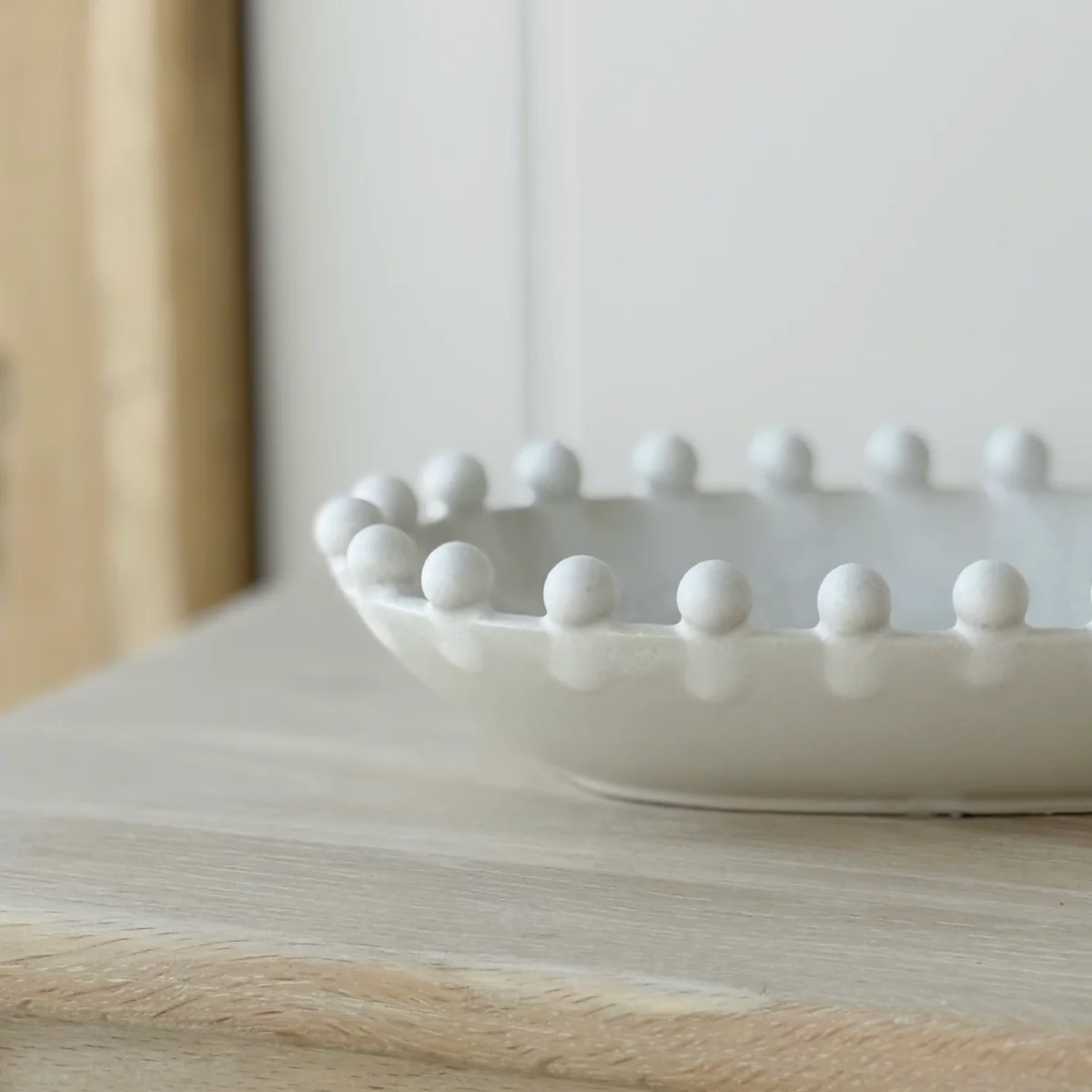 Cream Oval Bobble Bowl