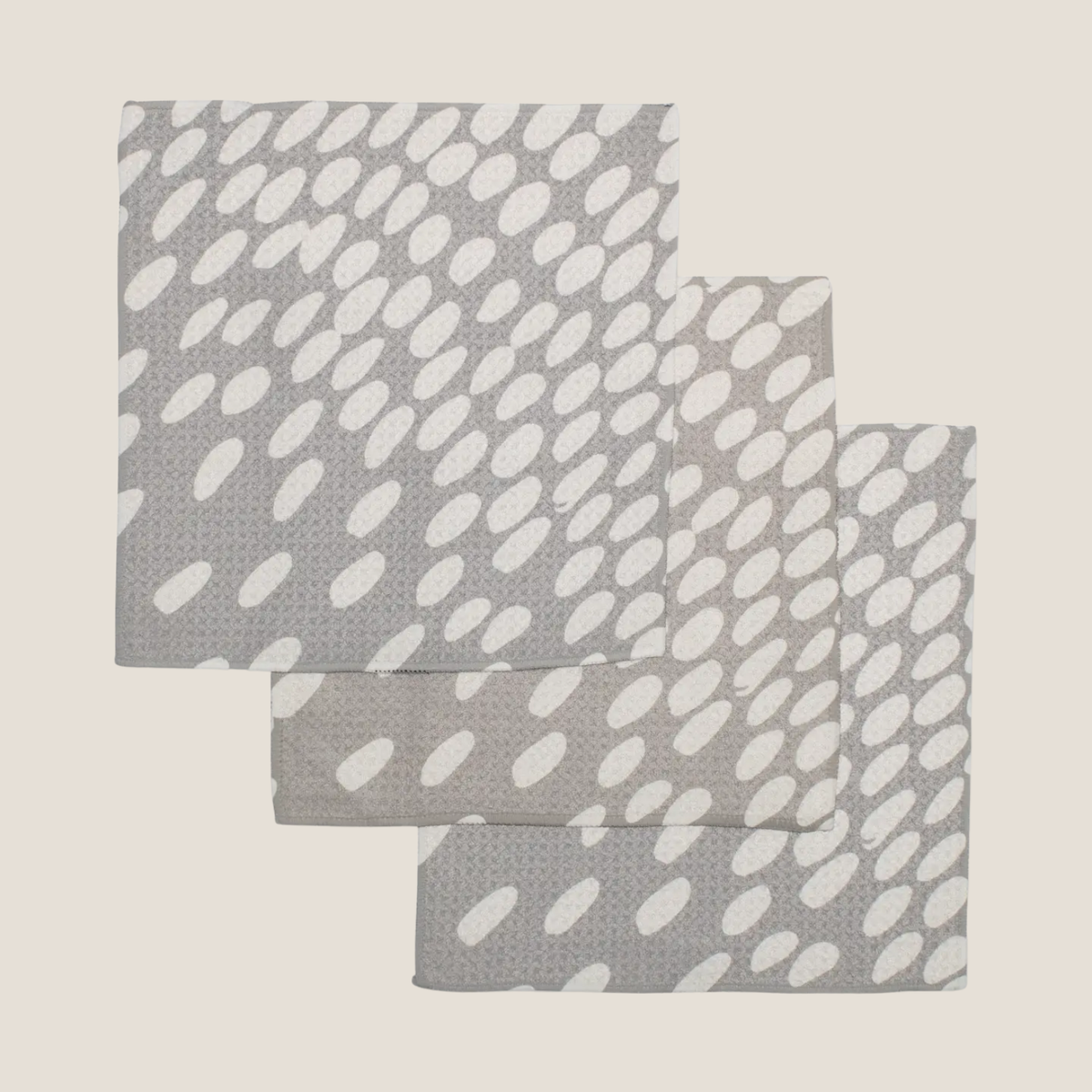 Geometry Spotted Grey Dishcloth Set, 3pk