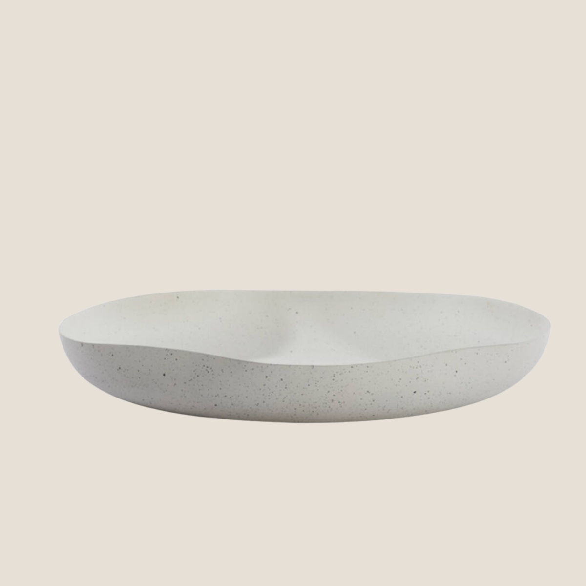 Anzio Large Metal Platter - White/Light Grey Speckle