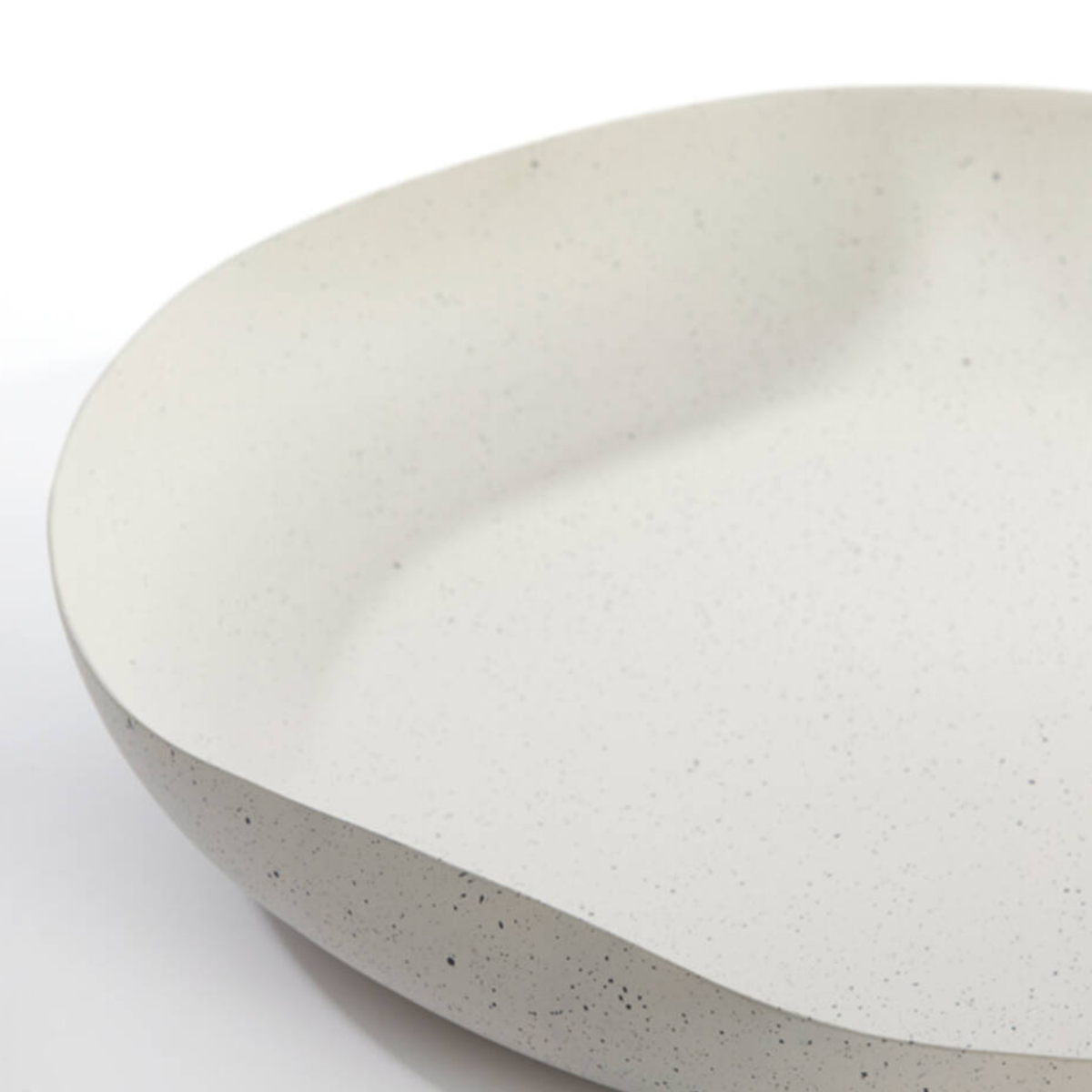 Anzio Large Metal Platter - White/Light Grey Speckle