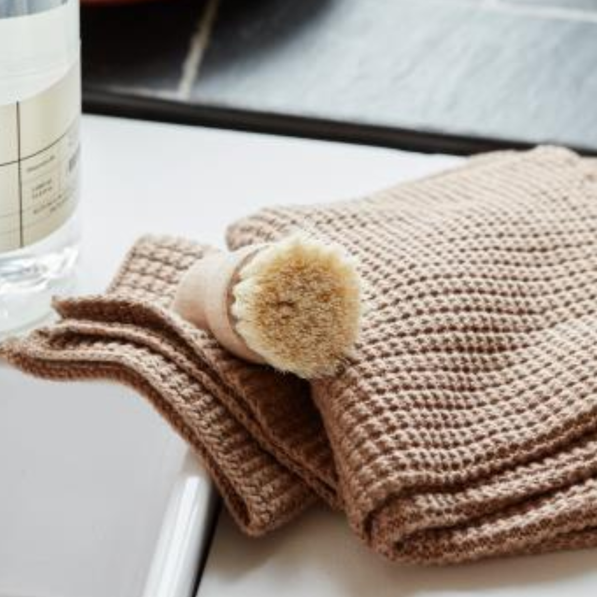 Mynte Knitted Dishcloth - Brown