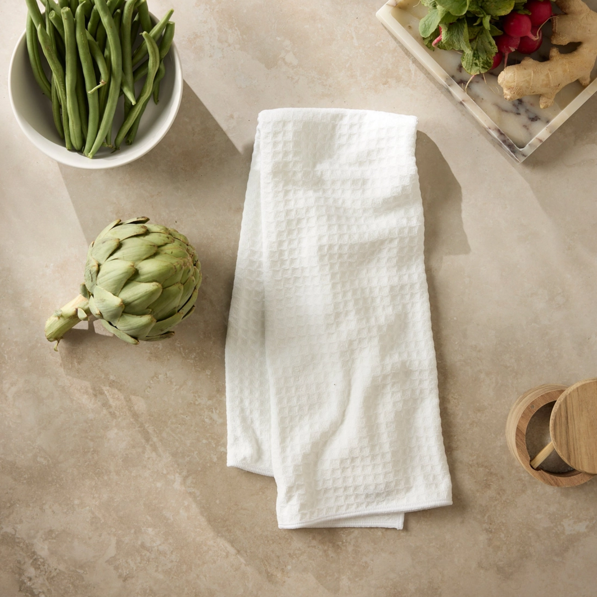 Geometry Salt Truffle Hand Towel