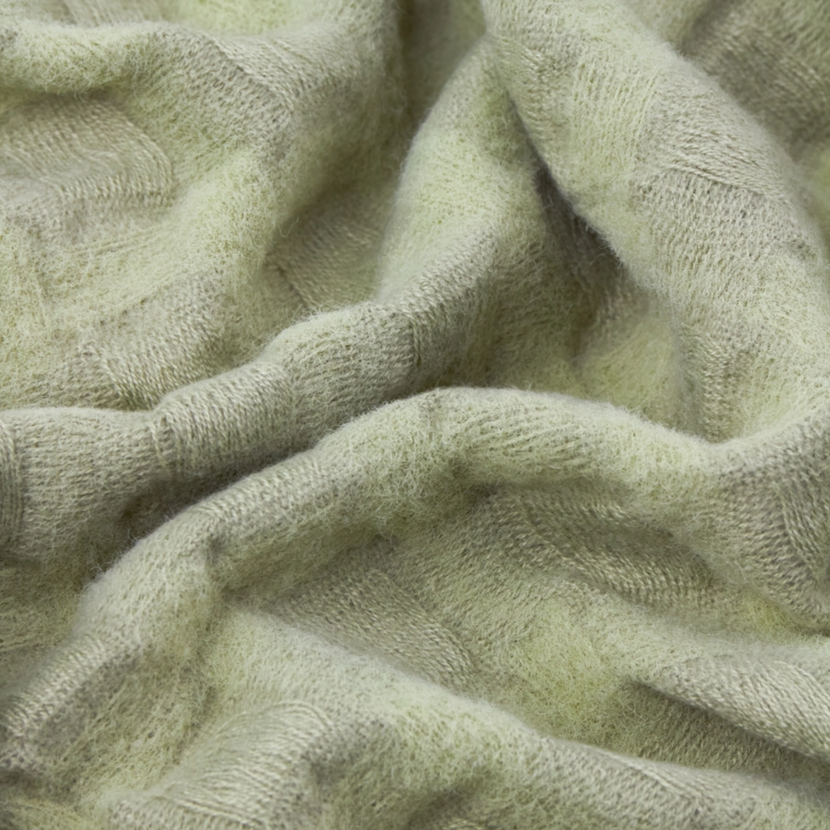 Walton Waffle Large Fringed Throw in Sage