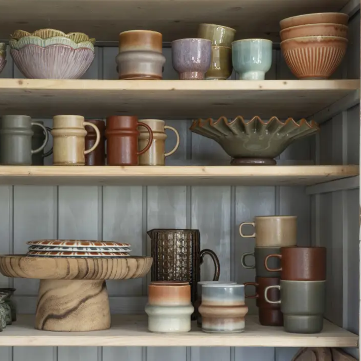 Two Tone Stoneware Cup - Brown/Blue