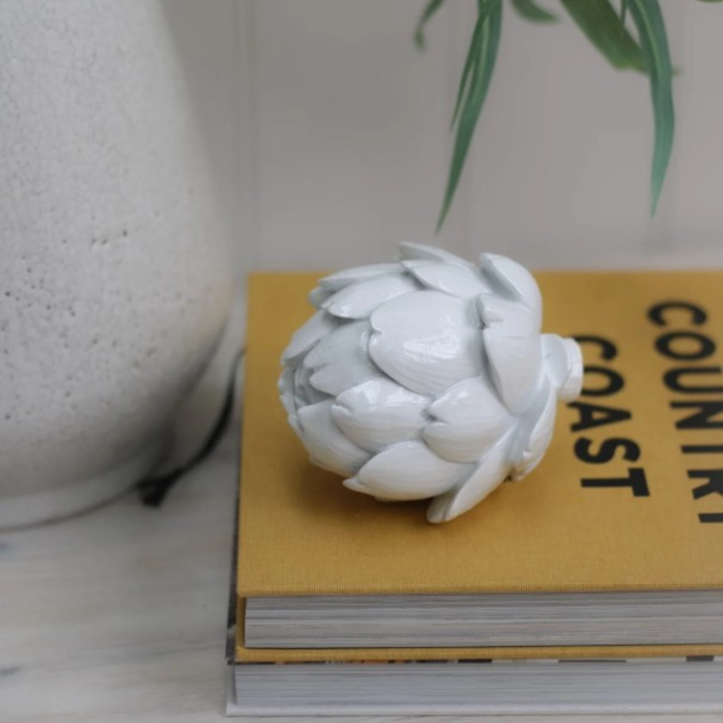 Small White Artichoke Ornament