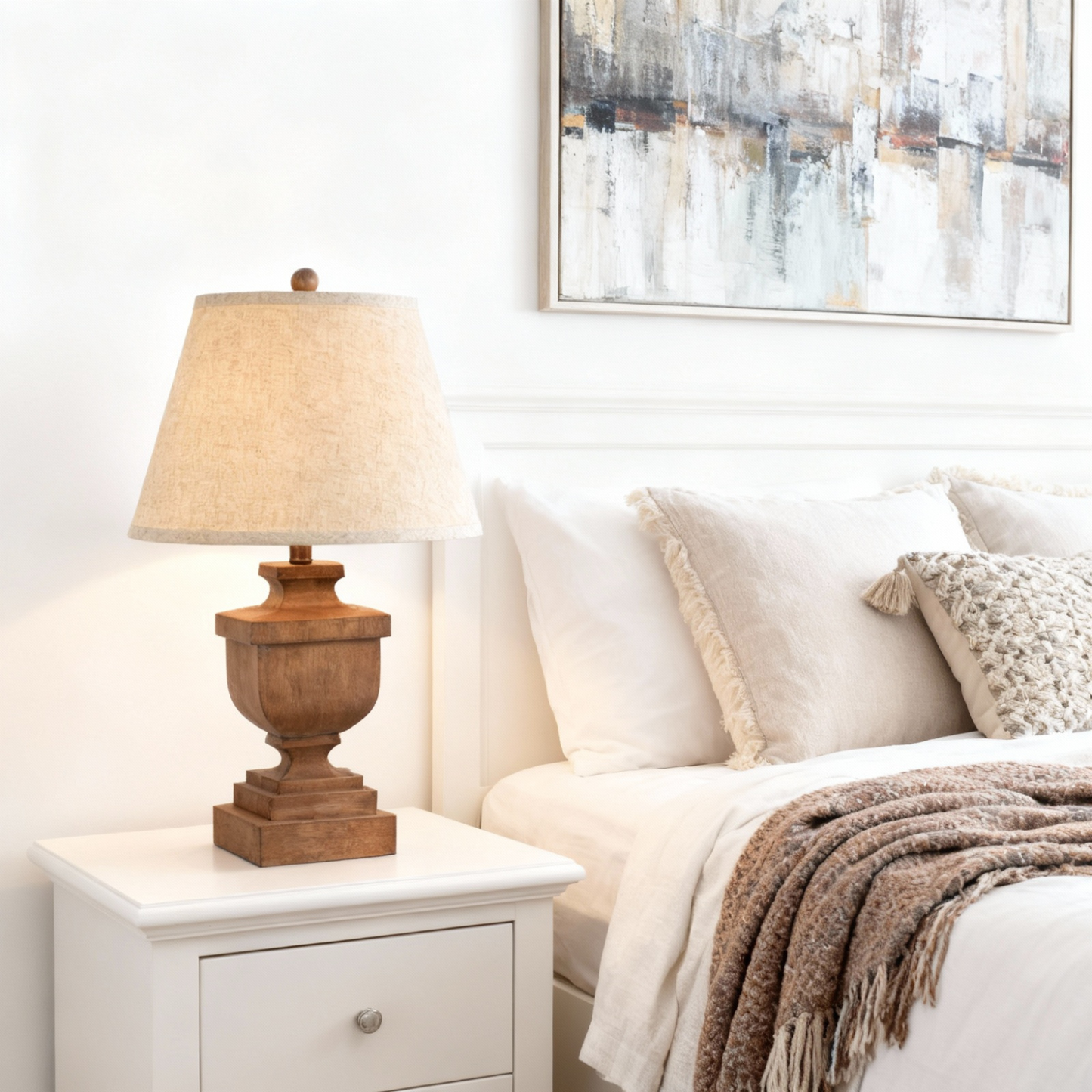 Ravelle Table Lamp With Edged Linen Shade