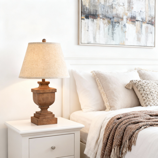 Ravelle Table Lamp With Edged Linen Shade