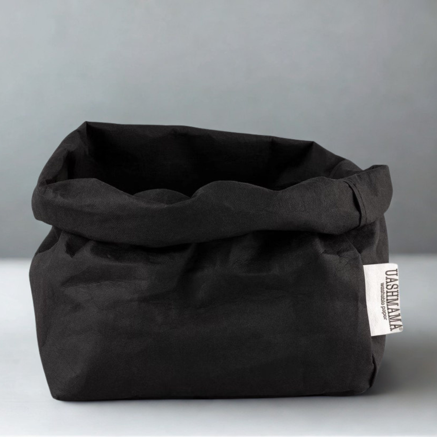 UASHMAMA Large Washable Paper Bag, Black