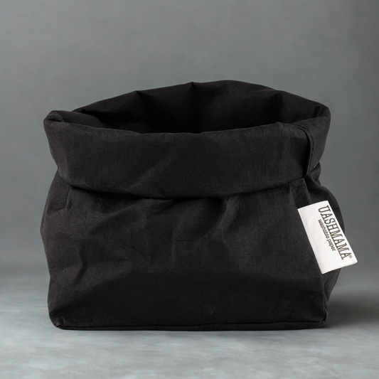 UASHMAMA Medium Washable Paper Bag, Black