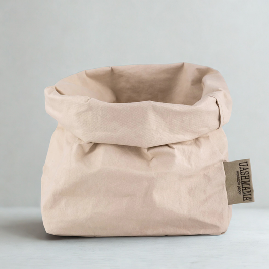UASHMAMA Medium Washable Paper Bag, Cashmere