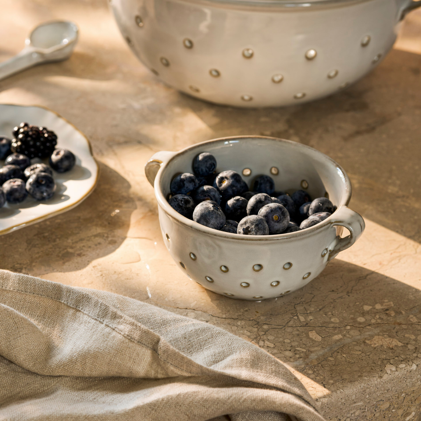 Ithaca White Stoneware Berry Bowl